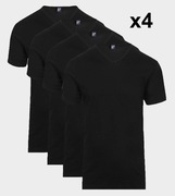 4x koszulka T-shirt Alan Red Basic V-neck | 100% Bawełna, Czarny, Rozmiar S