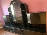 Czarny segment meblościanka nietuzinkowy o niejednolitej bryle - Łódź