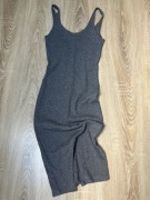 Sukienka szara srebrna nitka pull&bear 36