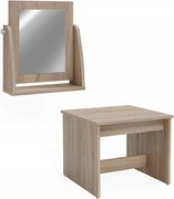 Taboret i lustro do toaletki Hoker Dąb Sonoma