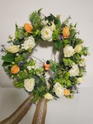 Wianek dekoracyjny na drzwi handmade rękodzieło - ozdoba do domu. Unikat.