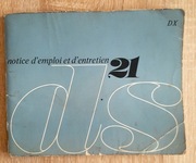 INSTRUKCJA OBSŁUGI auta CITROEN DS 21 - rok wydania 1967