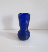 Wazon Prądniczka szkło pierścienie kobaltowy