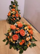 Stroik na grób ,kompozycja na cmentarz ,wiązanka z wazonem, zestaw ST14K