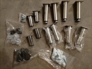 12 nóżek meblowych srebrnych + 12 kółek meblowych + 12 innych