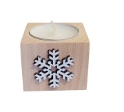 Świecznik tealight, drewniany ,ozdoba, Boże Narodzenie