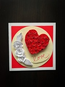 Kartka WALENTYNKOWA, love, miłość, ręcznie robiona, quilling