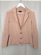 Vintage rozpinany kardigan ze złotą nitką Claudia Sträter M