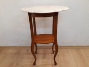 Zabytkowy stolik Biedermeier drewniany ludwik marmurowy blat, toaletka