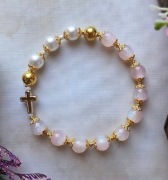 Różaniec na rękę - dziesiątka różańca - bransoletka z krzyżem