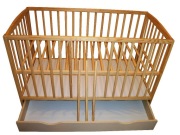 ŁÓŻECZKO/TAPCZANIK DZIECIĘCE SOSNOWE Z SZUFLADĄ + PŁOTEK