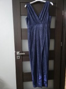 Sukienka długa z rozcięciem brokat rozmiar 40