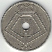 Belgia 25 centymów centimes 1938 E-Q - 26 mm