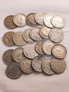 6 pensów Ag 500 - zestaw 23 sztuki