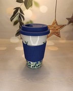 Kubek ceramiczny turystyczny z pokrywką ceramika Z.C. Bolesławiec.