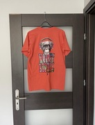 T-shirt męski pomarańczowy z nadrukiem B&C rozmiar M