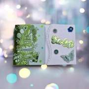 Ręcznie robiona kartka urodzinowa „Sto lat” DJora – zielona nr 2