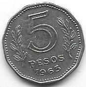 Argentyna 5 pesos 1963