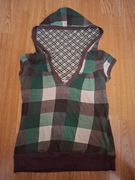 Bluzka w kratkę BSK Bershka roz L kaptur st. bdb + OPAKOWANIE na PREZENT