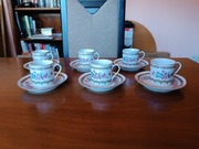 Zestaw 6 filiżanek z podstawkami do mokki. Chińska porcelana. VINTAGE! 