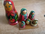 Stary zabytkowy zestaw rosyjskich radzieckich lalek matrioszek - ZSRR