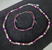 Komplet biżuterii damskie,naszyjnik,Bransoletka,kamienie szklane,choker