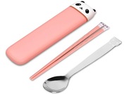 Zestaw Pałeczki + Łyżka Dla Dzieci z Etui Kreskówkowy Styl | Szkoła / Lunch