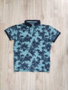 Męska morska niebieska koszulka polo z palmami S Livergy