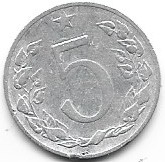 Czechosłowacja 5 halerzy 1953