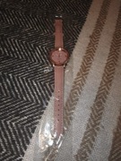 Elegancki Zegarek Damski QUARTZ | Rose Gold | Różowy pasek | NOWY