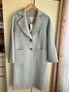 34 XS H&M premium płaszcz z domieszką wełny light blue wiosna