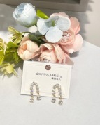 Eleganckie kolczyki damskie cyrkonia stal chirurgiczna