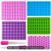 SILIKONOWE FOREMKI NA ŻELKI MISIE ZESTAW DO ROBIENIA CUKIERKÓW PIPETA