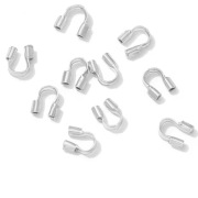 UCHWYT kopytko zacisk do linki jubilersk., rhodium plated 4,6x3,4mm, 10szt.