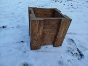 Donica drewniana 35 x 35 cm - ogród taras balkon - solidna i zaimpregnowana