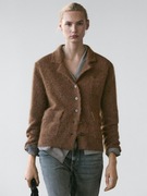 MASSIMO DUTTI brązowy kardigan żakiet wełna alpaka M 129 euro