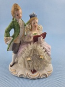 Figurka para w stylu rokoko dama i kawaler koronka