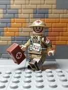 Minifigurka żołnierz Sanitariusz WW2 wojsko Wielka Brytania klocki LEPIN 