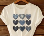 Biały T-shirt serca rozm XL