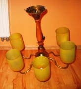 Żyrandol lampa wisząca z PRL 6 ramion bez kloszy