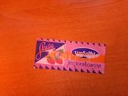 Skawa wafelki o smaku poziomkowym lata 70 puste opakowanie okładka