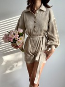 Bezowy kombinezon - romper - HIT Pinterest! NOWY