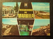 Marbella. Portugalia. Pocztówka ze znaczkiem. Znaczek z 1955