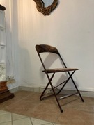 Krzesła metalowe, składane , tapicerowane ...