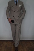 Zara garnitur dwurzędowy brąz 48 180/96/84  elegancki premium smart casual