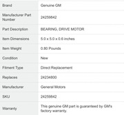Łożysko zespołu napędowego Ople Ampera 