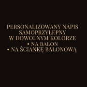 Personalizowany napis samoprzylepny na balon/ ściankę balonową