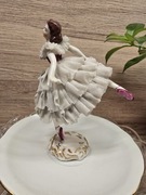 Piękna figurka baletnica  MV Muller Drezno tancerka Volkstedt koronki