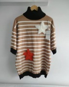Beauty Women Sweter karmel paski r L/XL