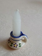 Miniaturka ceramiczna - Kaganek ze świeczką - Dollhouse